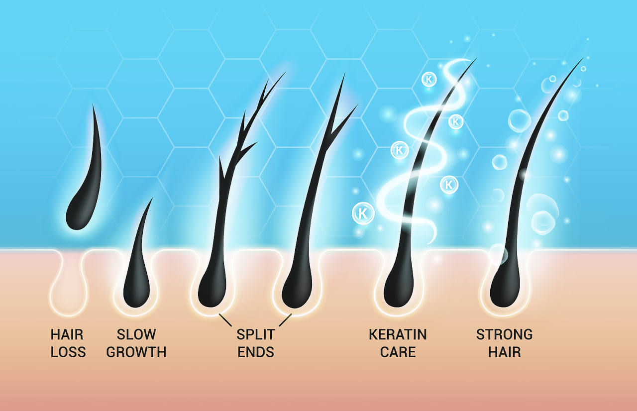 how does keratin repair damaged hair